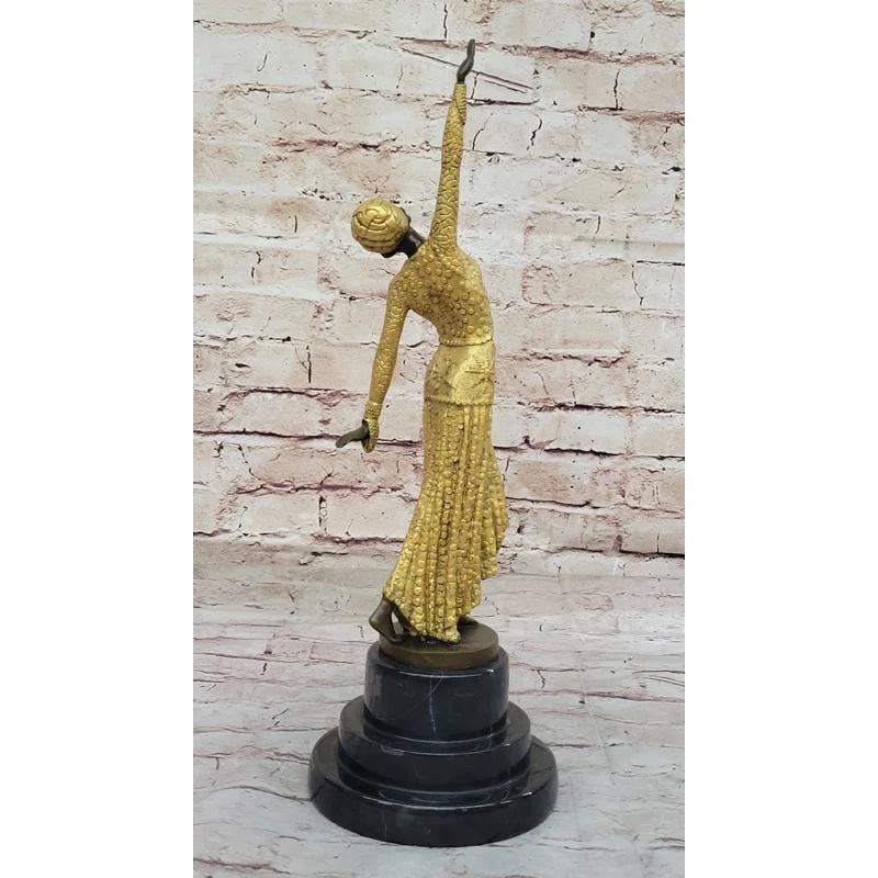 Bungalow Rose Bronze Sculpture  D.H.Chiparus  Art Deco Egyptian Dancer Statue Figurine Artwork