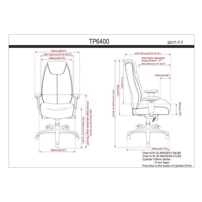 Tempur Pedic All fabric Executive Task Chair