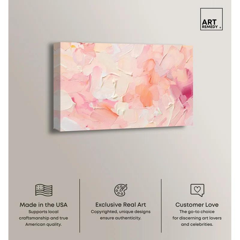 Art Remedy Morning Meadows Blush Coral Lands Canvas Pastel Abstract Art by Art Remedy