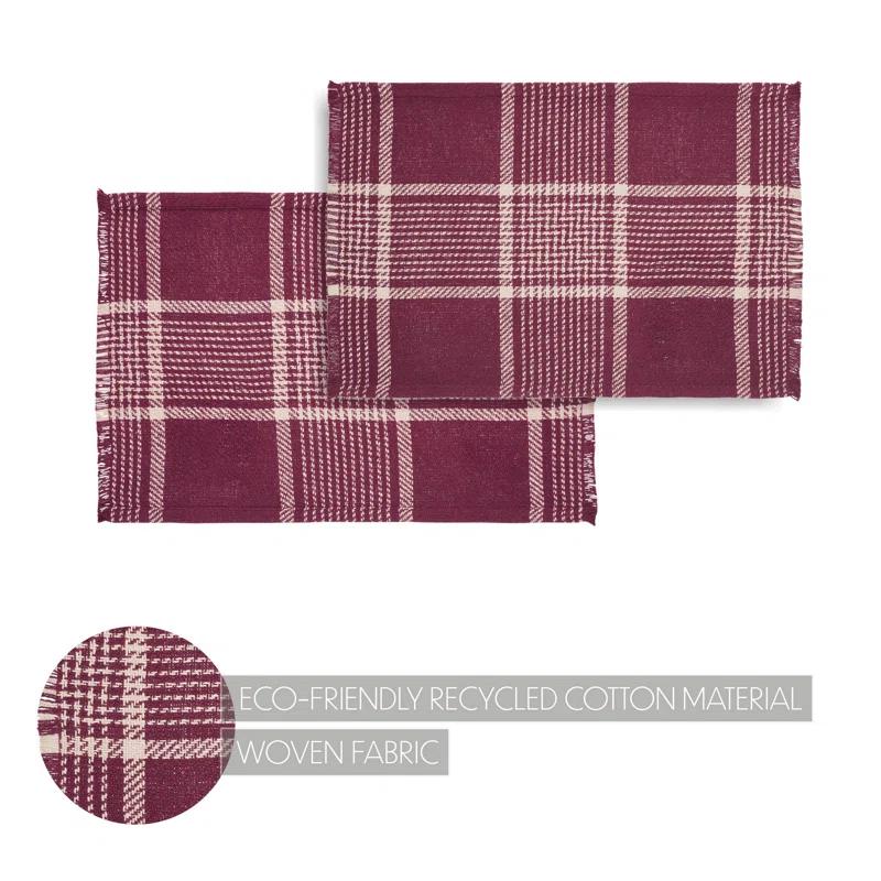 Gracie Oaks Vitala Plaid Rectangle Placemat (Set of 2)