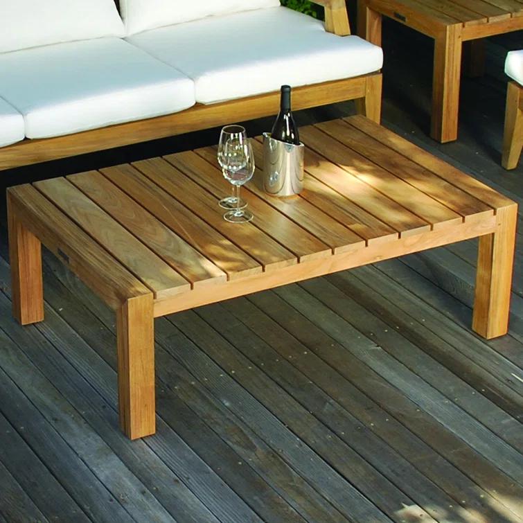 Mendocino Mid-Century Modern Teak Outdoor Coffee Table