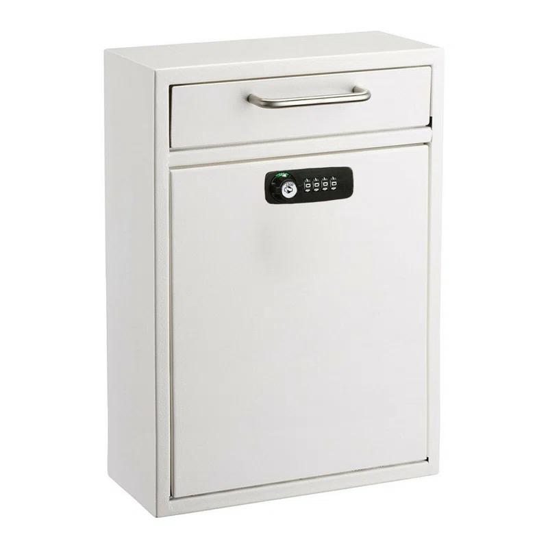 AdirOffice Wall-Mount Secure Drop Box Mailbox with Key and Combination Locking System