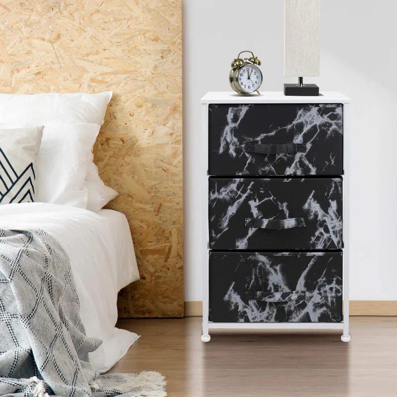 Sorbus Sorbus 3 Drawers Nightstand with Steel Frame and Wood Top