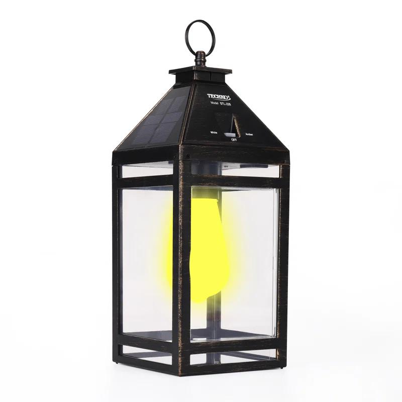 Techko 12.88 Outdoor Vintage Solar LED Lantern with Auto Dawn-to-Dusk Sensor