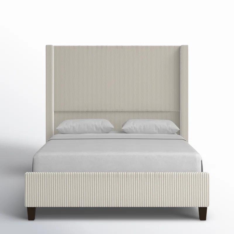 Dunwoody Upholstered Wingback Platform Bed