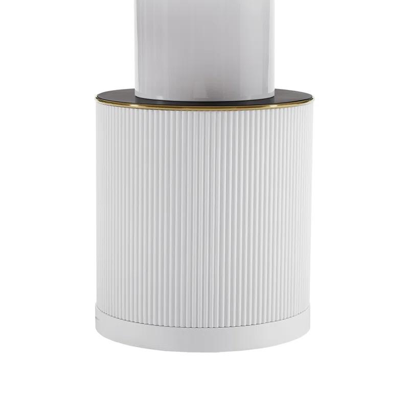 TOV Furniture Vanessa White Marble Lacquer 53" Round Dining Table