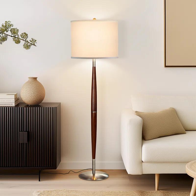 Lucas 61 in. Mid-Century Modern 1-Light LED Energy Efficient Floor Lamp