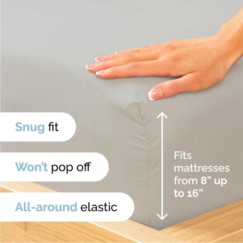CGK Linens 6 Piece Soft & Cooling Solid Sheet Set - Wrinkle Free Luxury Bed Sheets