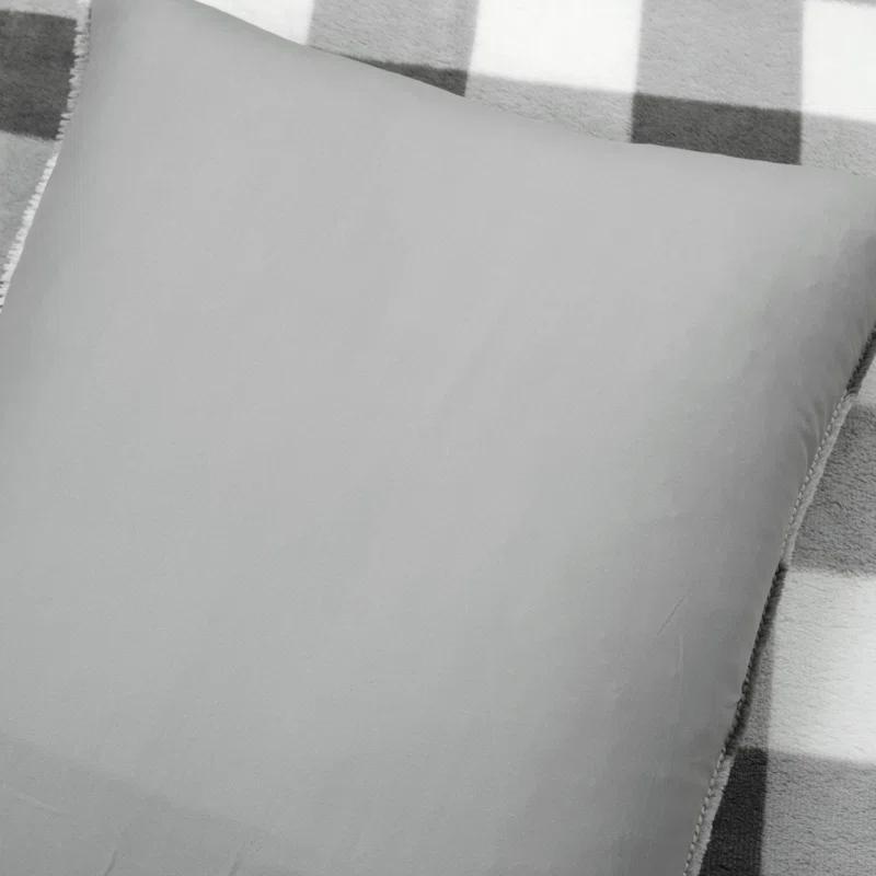 Plaid Faux Fur Microfiber 2 Piece Comforter Set (Set of 2)