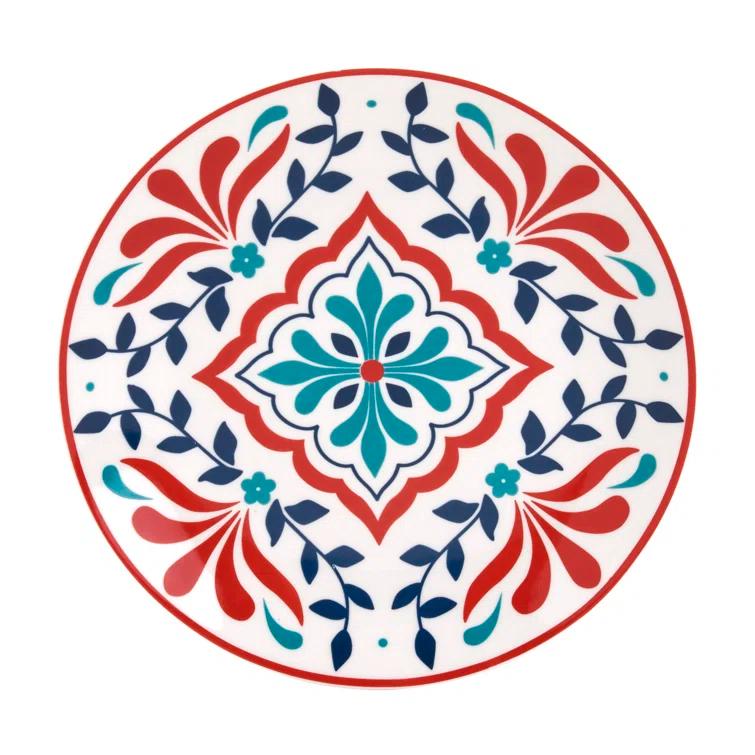 Tabletops Gallery Tabletops Gallery Camila 12 Piece Red Porcelain Round Dinnerware Set - Service for 4