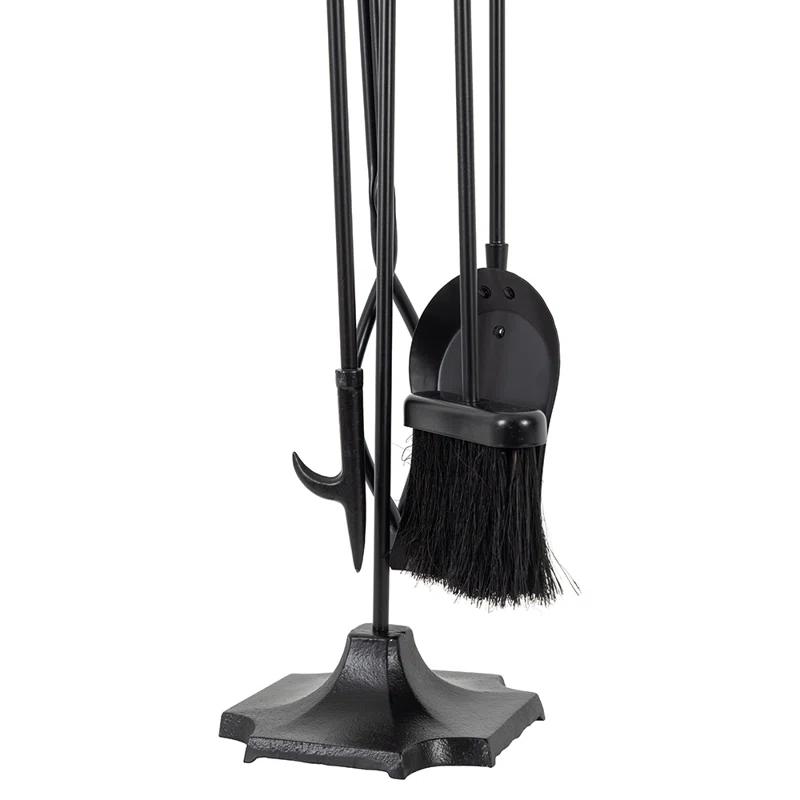 Modern Ember Cascade 5 Piece Fireplace Tool Set in Black