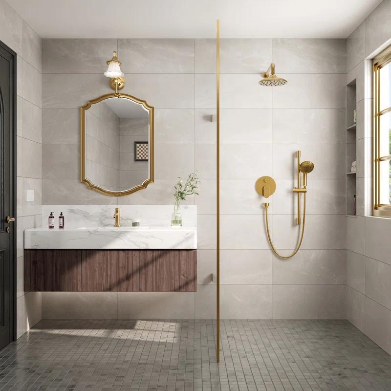 mondawe Calliope Wall Mounted 2-Function Retro Pressure-Balanced Shower System with 3 Setting Handheld MD-A3815-BG