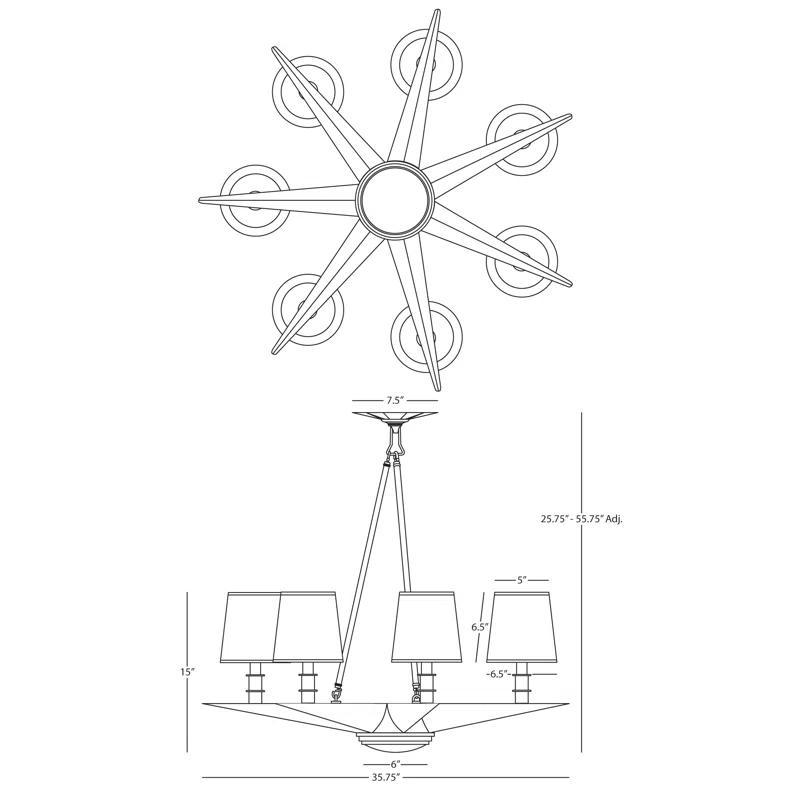 Robert Abbey Cosmos 8 - Light Dimmable Geometric Chandelier