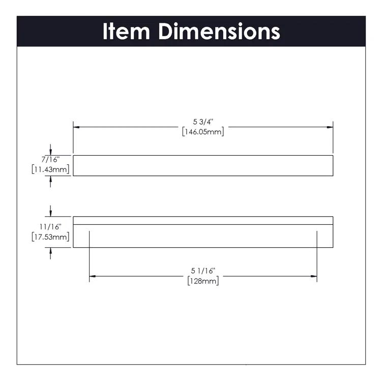 Hickory Hardware Streamline Kitchen Cabinet Handles, Solid Core Drawer Pulls for Cabinet Doors, 5-1/16" (128mm) (Set of 10)