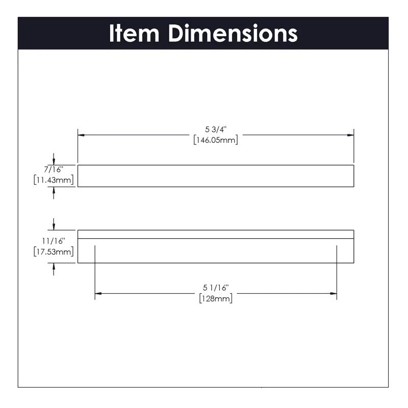 Hickory Hardware Streamline Kitchen Cabinet Handles, Solid Core Drawer Pulls for Cabinet Doors, 5-1/16" (128mm) (Set of 10)