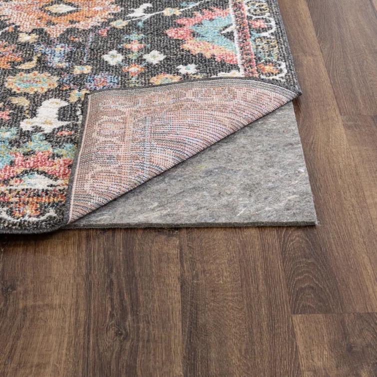 Karastan 2'x4' Scatter Reversible Pet Proof Rug Pad Gray: Skid-Resistant Rectangle Carpet Pad, Polyester, 24"x48"