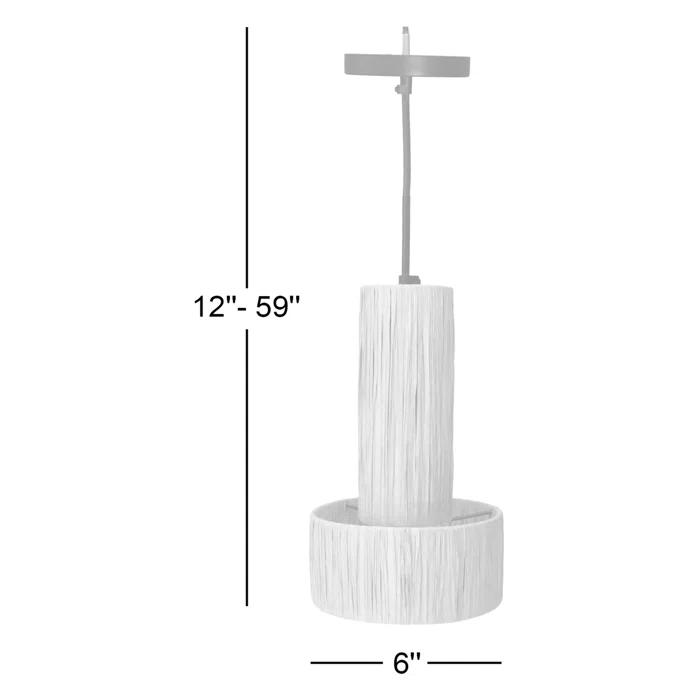 Jalisa Single Light Raffia Iron Pendant