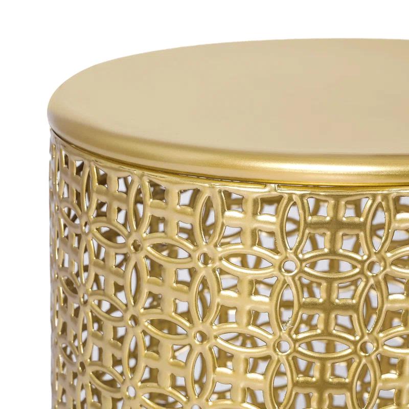 Rosdorf Park Arvil Golden Round Metal End Table(set of 2)
