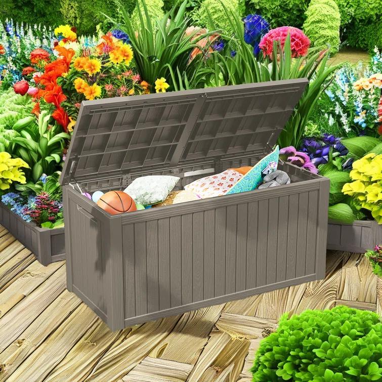 Emperic Design Emperic Design 61'' W 180 Gallons Water Resistant Resin Lockable Deck Box