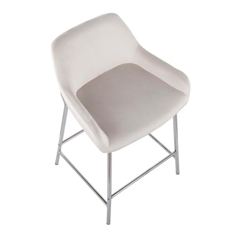 Willa Arlo™ Interiors Cassiopeia Upholstered Counter Stool with Metal Frame (Set of 2)