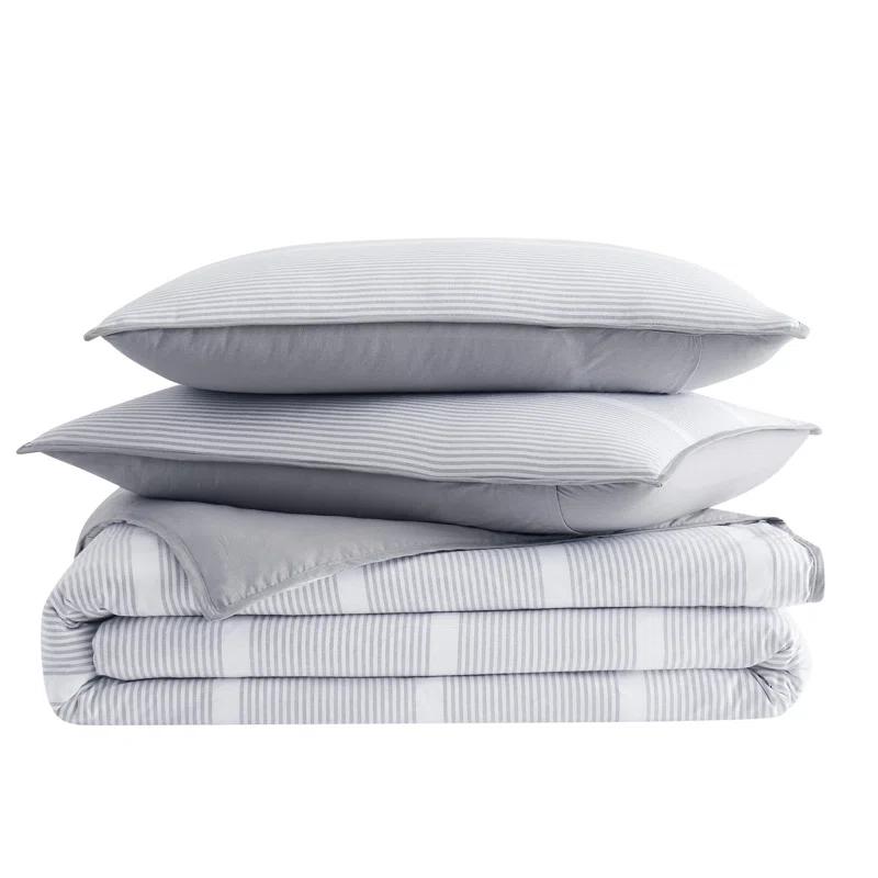 Brooklyn Loom Niari Yarn Dye Stripe Cotton Box Stitch Striped Comforter Set