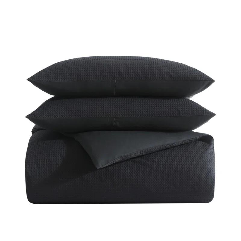 Vera Wang Waffle Pique Solid Cotton Comforter Set