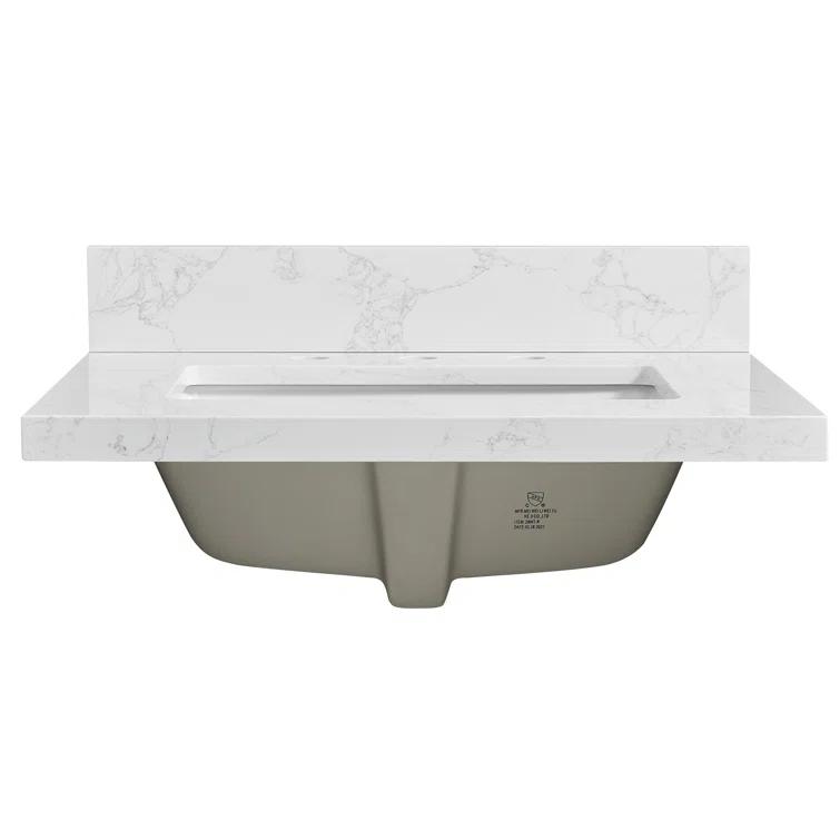 Vinnova Jaen 25'' Stone Single Bathroom Vanity Top with Sink