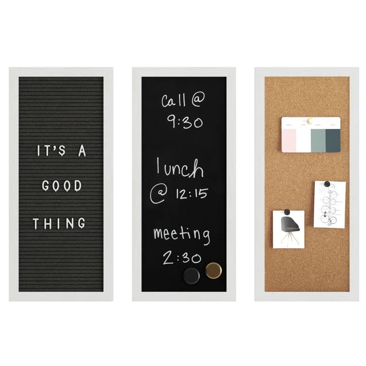 Martha Stewart Thomas Martha Stewart Cork Board, Chalk Board, Letter Board Set with Included Push Pins, Magnets, Liquid Chalk
