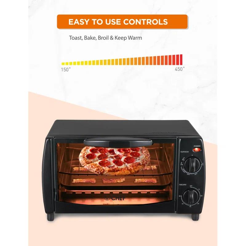 Commercial Chef Commercial Chef 10 Liter 4 Slice Mechanical Toaster Oven