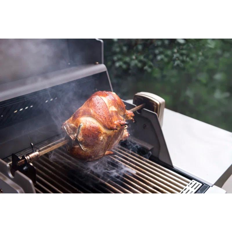 SABER Grills Rotisserie Kit Component with Case, Stainless Steel