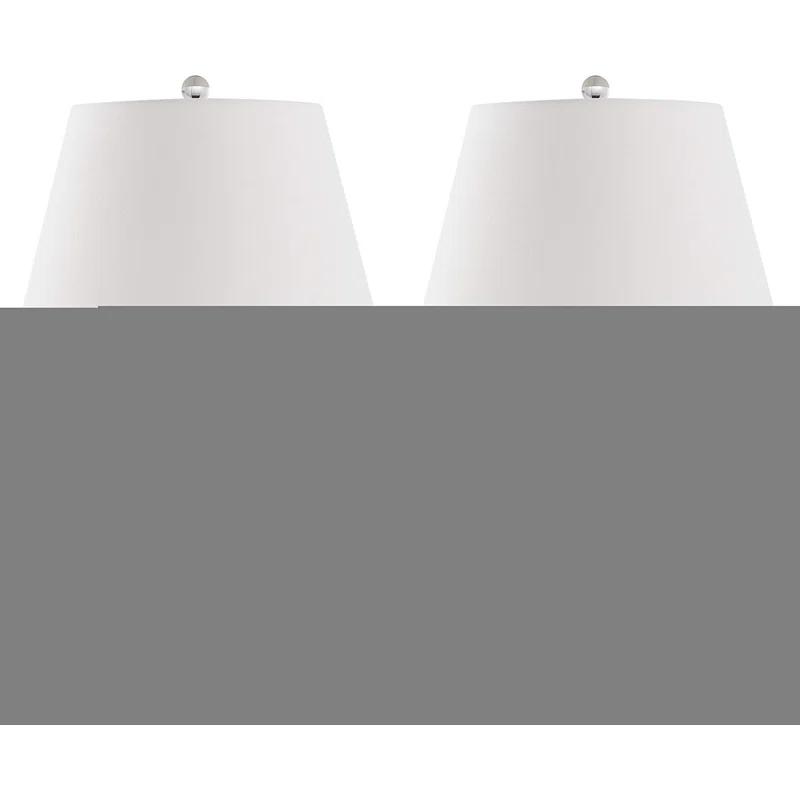 Hokku Designs Modern Double Gourd Glass Table Lamps Set Of 2 With LED Bulbs - Contemporary Black 24-Inch Desk Lamps For Bedroom, Living Room, Office