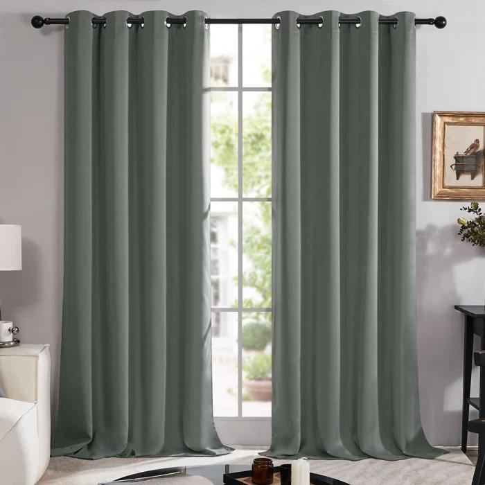 Deconovo Deconovo 100 Percent Blackout with Liner Grommet Curtain Panel Pair (Set of 2)