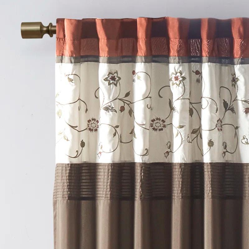 Madison Park Serene Embroidered Curtain Panel
