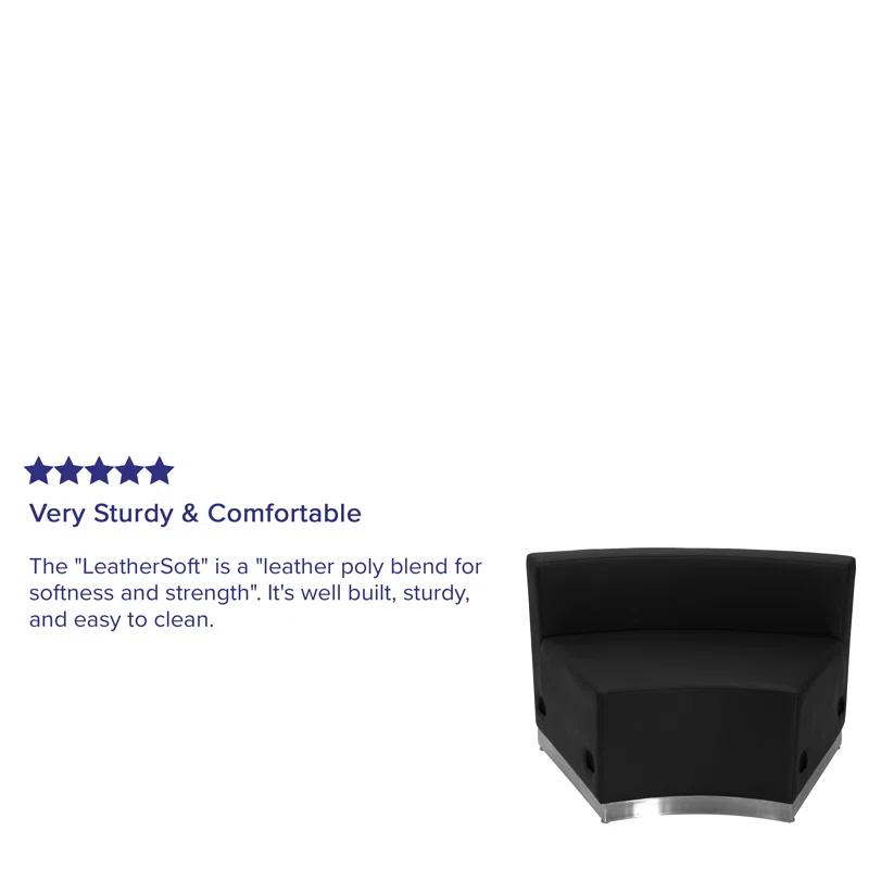 Flash Furniture Hercules Alon LeatherSoft Concave Chair with Brushed Stainless Steel Base