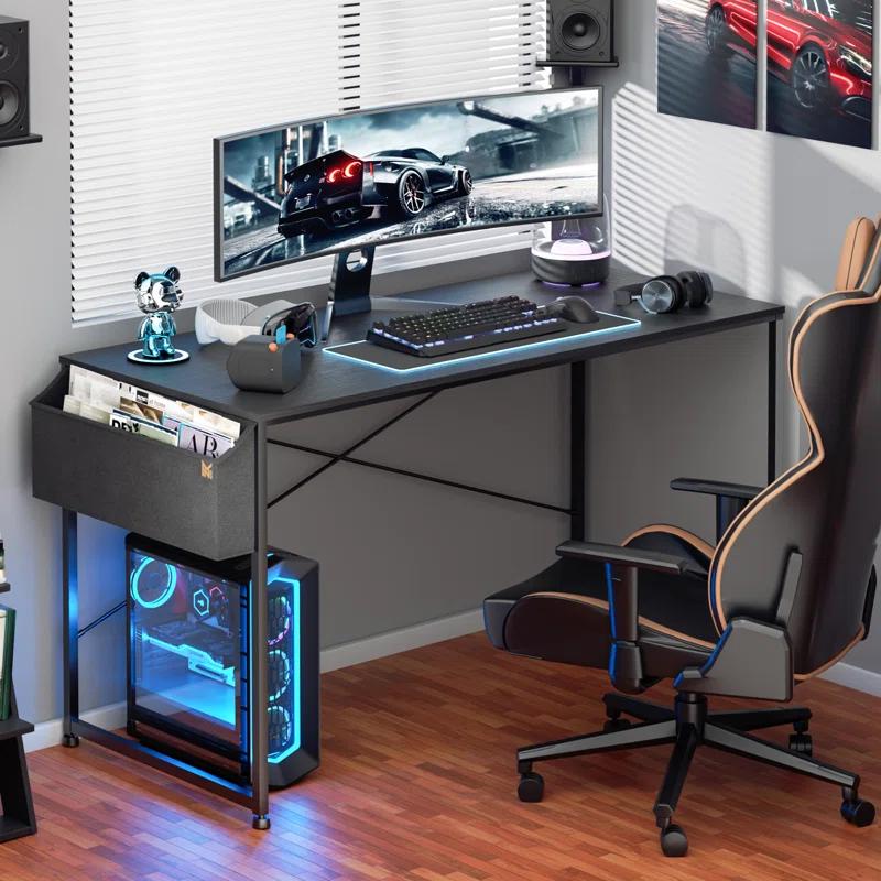 17 Stories Office Desk Computer Desk Adjustable Table Feet with Additional Storage Bag