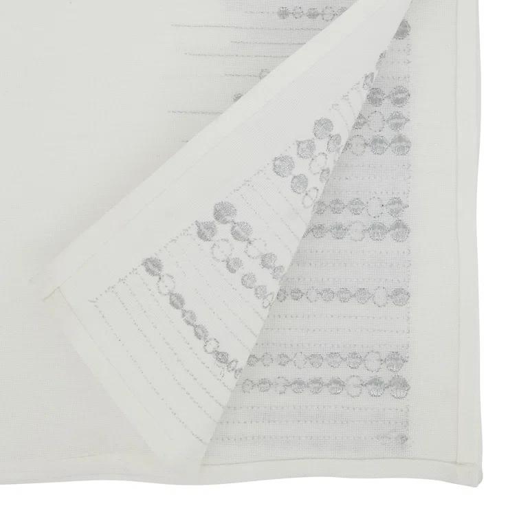 Saro Charming Embroidered Dots Table Runner