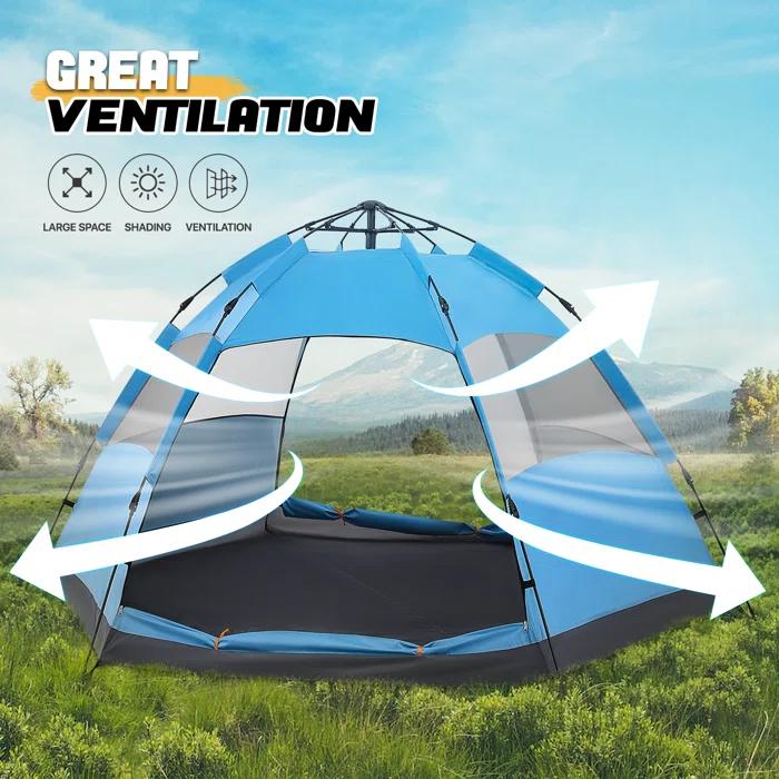 MoNiBloom Camping Tent 4 Person Dome Tent, Family Tent Backpacking Portable Tent for Beach Backpacking Hiking