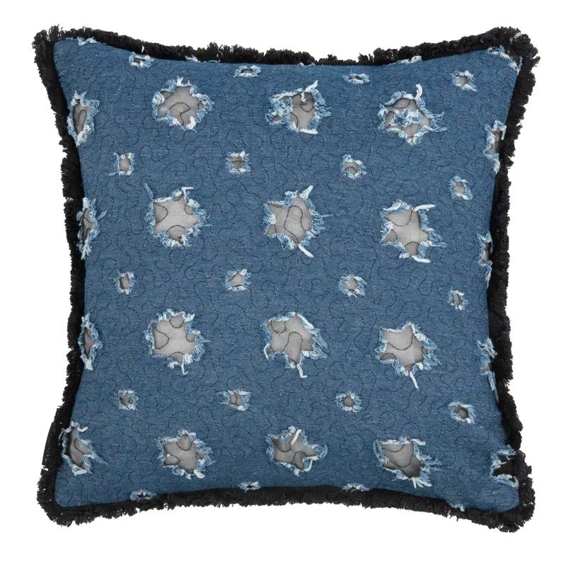 Fringed Reversible Throw Pillow