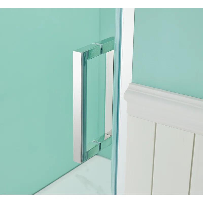 36 in.W - 72 in.H Pivot Shower Door with Clear Glass and Stainless Steel Handle