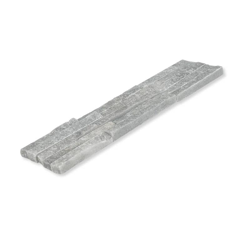 Cruz Bay Studio Slender Strip Corner 3in.x12in. Split Face Marble Wall Tile