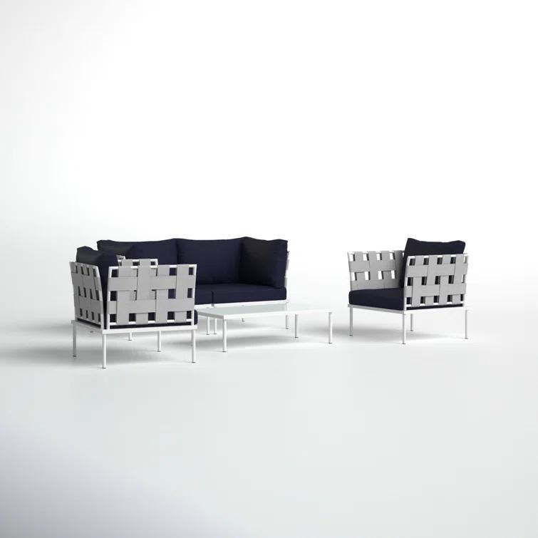 Modway Harmony 5 Piece Outdoor Patio Aluminum Sectional Sofa Set