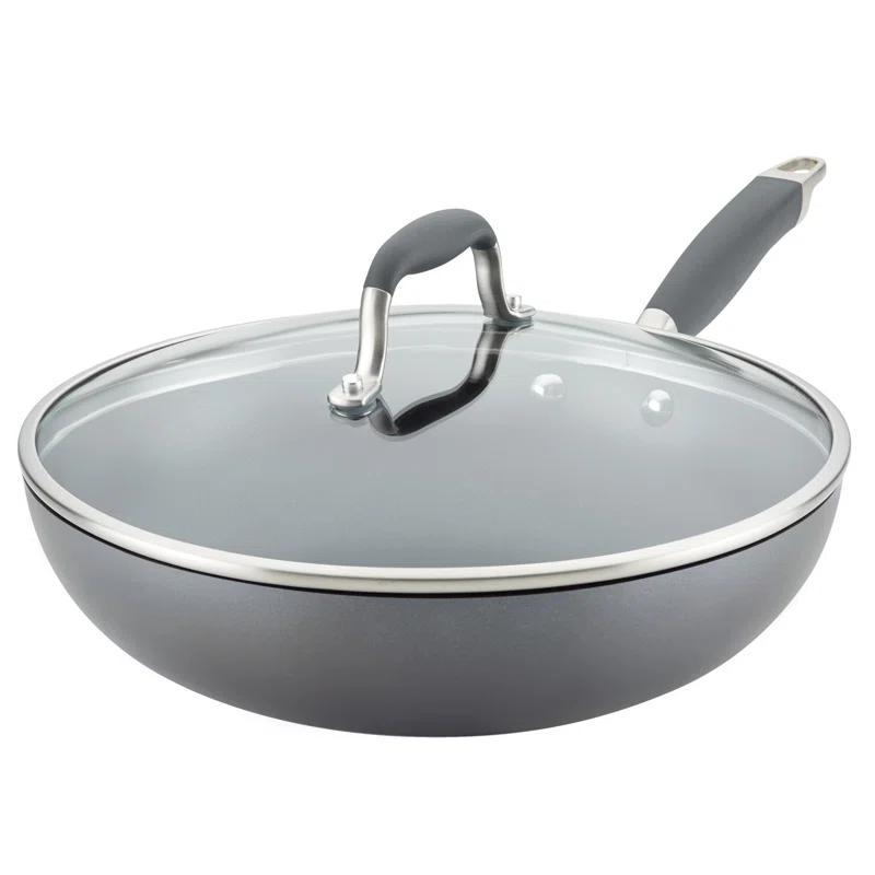 Anolon Anolon Advanced Home Hard Anodized Nonstick Deep Frying Pan / Skillet with Lid, 12 Inch
