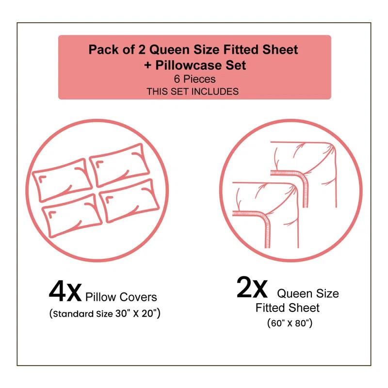 Ambesonne Western Fitted Sheet & Pillow ShamSet,Orange Dark Orange