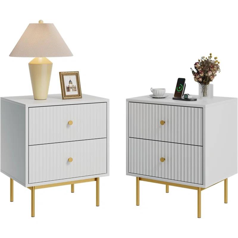 Nightstand With 2 Drawers (Set of 2)