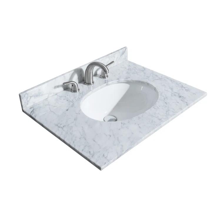 Wyndham Collection Sheffield 30" Freestanding Single Bathroom Vanity with Marble Top