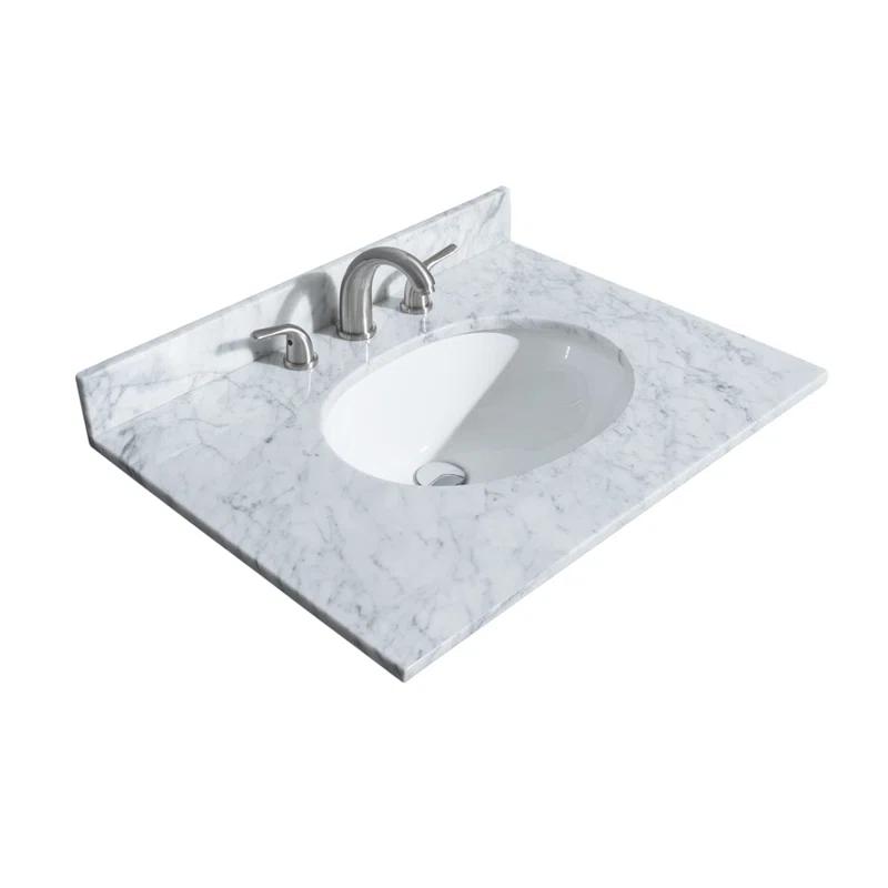 Wyndham Collection Sheffield 30" Freestanding Single Bathroom Vanity with Marble Top