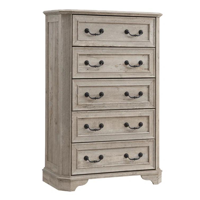 Laurel Foundry Modern Farmhouse® Theron Farmhouse 5 Drawer Bedroom Dresser, Wood Tall Chest of Drawers, Closet Storage for Bedroom