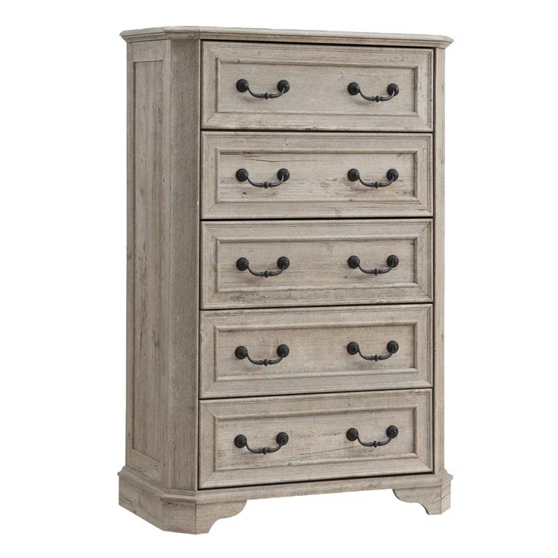 Laurel Foundry Modern Farmhouse® Theron Farmhouse 5 Drawer Bedroom Dresser, Wood Tall Chest of Drawers, Closet Storage for Bedroom