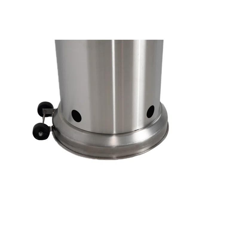 AspectLiving Patio Heater with Table 48,000 BTU Output Electronic Ignition System with Wheels- Stainless Steel