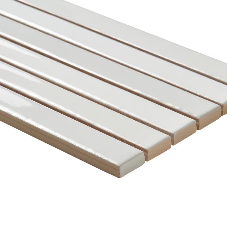 Vivanta 5.27 In. X 17.71 In. Glossy Ceramic Mosaic Elongated Subway Wall Tile (8 Sheets / Box)